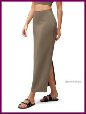 Modal Soft Maxi Skirt High Waist Back Slit Long Pencil Skirt